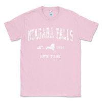 Bubblegum Pink niagara falls new york ny vintage athletic sports design t shirt Classic Tee - linhVisuals