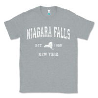 Heather Grey niagara falls new york ny vintage athletic sports design t shirt Classic Tee - linhVisuals