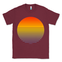 Burgundy retro sunset Classic Tee - linhVisuals