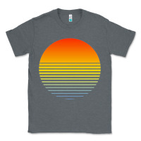 Charcoal Heather retro sunset Classic Tee - linhVisuals