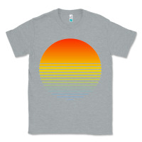 Heather Grey retro sunset Classic Tee - linhVisuals