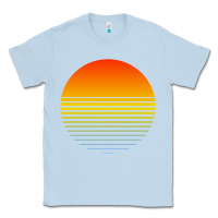 Dusty Blue retro sunset Classic Tee - linhVisuals