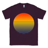 Plum retro sunset Classic Tee - linhVisuals