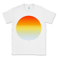 White retro sunset Classic Tee - linhVisuals