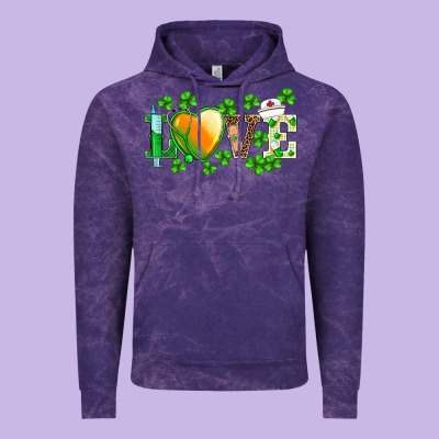 St.patrick's Nurse Love Heart Stethoscope Vintage Hoodie Designed By Barkaloodesign