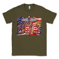 Army Green patriotic nurse certified nurse  assistant medilcal symbol  background Classic Tee - BarkalooDesign