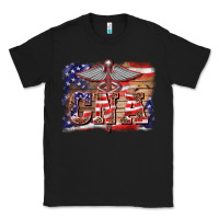 Black patriotic nurse certified nurse  assistant medilcal symbol  background Classic Tee - BarkalooDesign