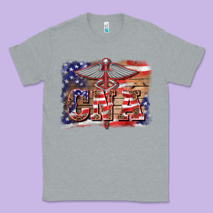 Patriotic Nurse Certified Nurse  Assistant Medilcal Symbol  Background Classic Tee Designed By Barkaloodesign