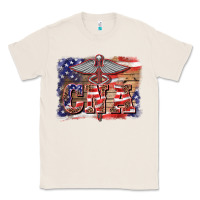 Natural patriotic nurse certified nurse  assistant medilcal symbol  background Classic Tee - BarkalooDesign