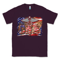 Plum patriotic nurse certified nurse  assistant medilcal symbol  background Classic Tee - BarkalooDesign
