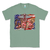 Sage patriotic nurse certified nurse  assistant medilcal symbol  background Classic Tee - BarkalooDesign