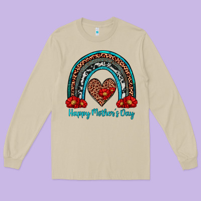 Happy Mother's Day Rainbow Long Sleeve Tee Designed By Artiststas