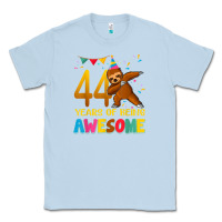 Dusty Blue 44 years old birthday sloth dabbing 44th birthday sloth Classic Tee - linhVisuals