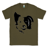 Army Green dog, collie, dogs, collies, border collies, puppy, sheepdog Classic Tee - linhVisuals