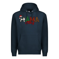 Navy mama claus Premium Hoodie - BarkalooDesign