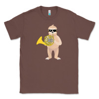 Chestnut funny sloth wearing sunglasses playing french horn Classic Tee - linhVisuals