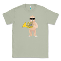 Matcha funny sloth wearing sunglasses playing french horn Classic Tee - linhVisuals