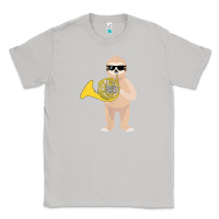 Moon Dust funny sloth wearing sunglasses playing french horn Classic Tee - linhVisuals