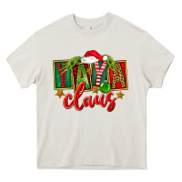 Cream Christmas Yaya Claus Heavy Core Tee - FaDigitalArtStudio