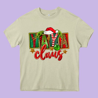 Christmas Yaya Claus Heavy Core Tee Designed By Fadigitalartstudio