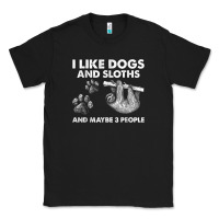 Black i like dogs and sloths and maybe 3 people funny animals Classic Tee - linhVisuals