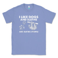 Colony Blue i like dogs and sloths and maybe 3 people funny animals Classic Tee - linhVisuals