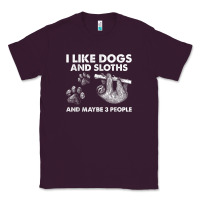 Plum i like dogs and sloths and maybe 3 people funny animals Classic Tee - linhVisuals