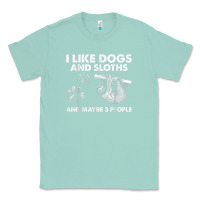 Seafoam i like dogs and sloths and maybe 3 people funny animals Classic Tee - linhVisuals