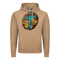 Vintage Coffee western turquoise's leopard cross  wooden aztek sunflowers background Vintage Hoodie - BarkalooDesign