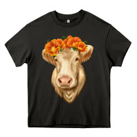 Asphalt Charolais Cow Heavy Core Tee - RanaPortraitStore