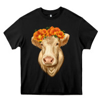 Black Charolais Cow Heavy Core Tee - RanaPortraitStore