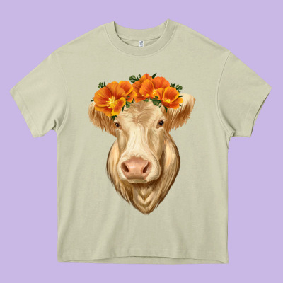 Charolais Cow Heavy Core Tee Designed By Ranaportraitstore