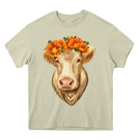 Mossy Charolais Cow Heavy Core Tee - RanaPortraitStore