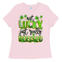 Bubblegum Pink not lucky just really blessed Ladies Tee - Artiststas
