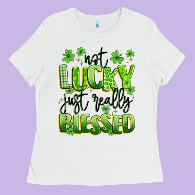 Not Lucky Just Really Blessed Ladies Tee Designed By Artiststas