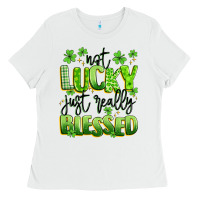White not lucky just really blessed Ladies Tee - Artiststas
