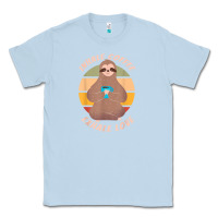 Dusty Blue inhale coffee exhale love sloth namaste yoga lover Classic Tee - linhVisuals