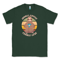 Sports Green inhale coffee exhale love sloth namaste yoga lover Classic Tee - linhVisuals