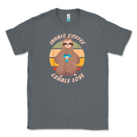 Charcoal Heather inhale coffee exhale love sloth namaste yoga lover Classic Tee - linhVisuals