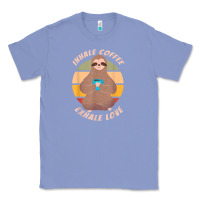 Colony Blue inhale coffee exhale love sloth namaste yoga lover Classic Tee - linhVisuals