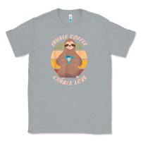Heather Grey inhale coffee exhale love sloth namaste yoga lover Classic Tee - linhVisuals