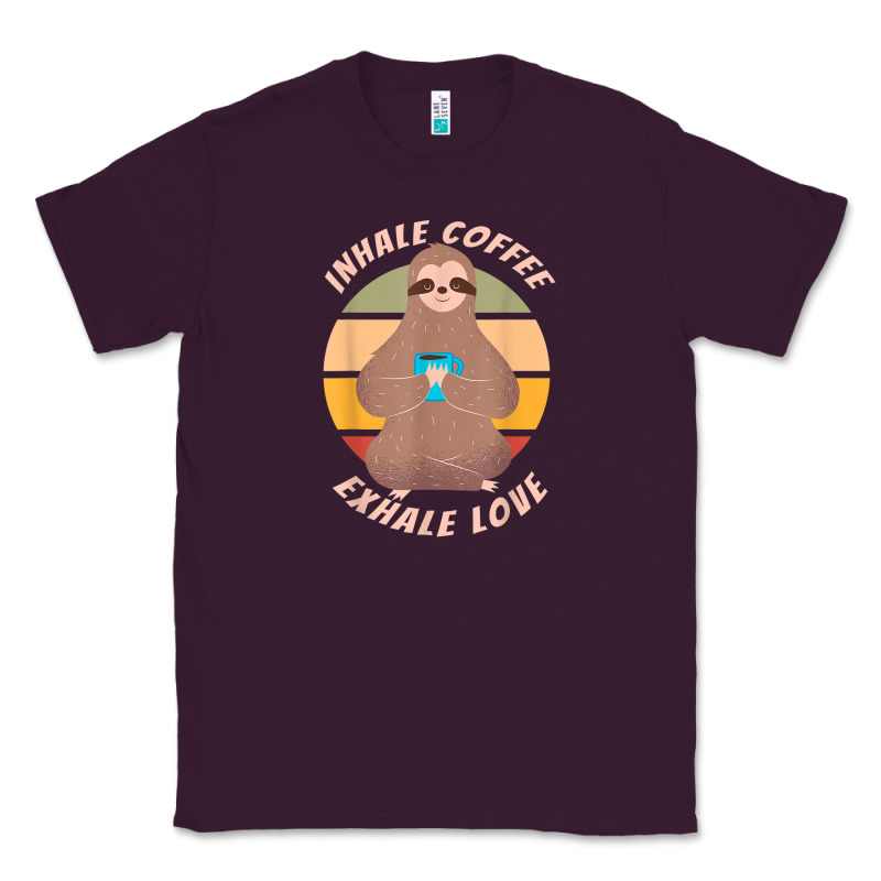 Inhale Coffee Exhale Love Sloth Namaste Yoga Lover Classic Tee by linhVisuals | Teevron