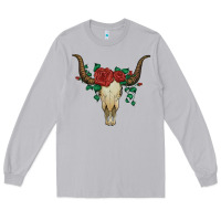 Moon Dust bull skull with roses Long Sleeve Tee - Artiststas