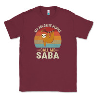 Burgundy mens my favorite people call me saba cute sloth lover grandpa premium Classic Tee - linhVisuals