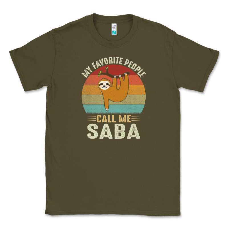 Mens My Favorite People Call Me Saba Cute Sloth Lover Grandpa Premium Classic Tee by linhVisuals | Teevron