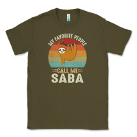 Army Green mens my favorite people call me saba cute sloth lover grandpa premium Classic Tee - linhVisuals