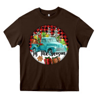 Chocolate Brown Tis The Season Truck Heavy Core Tee - FaDigitalArtStudio