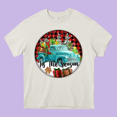 Tis The Season Truck Heavy Core Tee Designed By Fadigitalartstudio