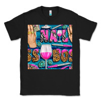Black nail boss money hand and wine with gemstone leopard and zebra seamless Classic Tee - BundleAndBundleShop