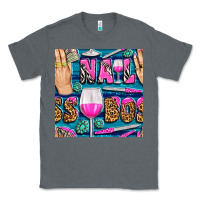Charcoal Heather nail boss money hand and wine with gemstone leopard and zebra seamless Classic Tee - BundleAndBundleShop